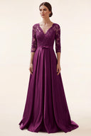 Clara Lace Satin Mother of the Bride Dress