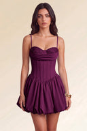 Aurora Beaded Puff Corset Mini Dress