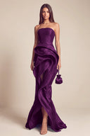 Celestia Mermaid Ruffle High Front Slit Maxi Dress