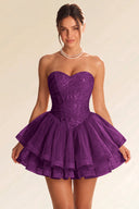 Seraphina Sequin Layered Tulle Mini Dress