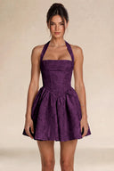 Celestina Jacquard Halter Corset Mini Dress