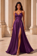 Clara Satin Spaghetti Strap Prom Dress