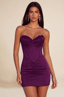Athena Strapless Satin Corset Mini Dress