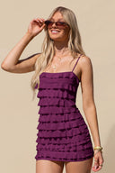 Elowen Ruffle Tiered Mini Slip Homecoming Dress