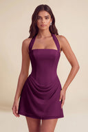 Thea Chiffon Halter Corset Mini Dress