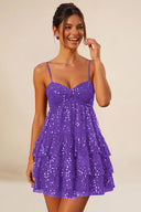 Seraphina Sequin Tiered Mini Homecoming Dress
