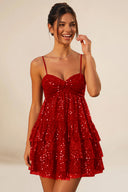 Seraphina Sequin Tiered Mini Homecoming Dress