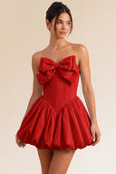 Primrose Bow Strapless Corset Bubble Mini Dress