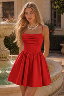 Thea Satin Corset Mini Homecoming Dress