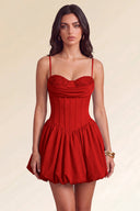 Aurora Beaded Puff Corset Mini Dress