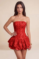 Seraphina Strapless Bubble Ruffle Corset Mini Dress