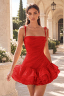 Marigold Multi-Tiered Ruffled Mini Party Dress