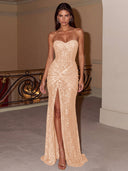 Isabella Strapless Sequin Prom Gown