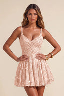 Piper Sequin A-line Mini Homecoming Dress