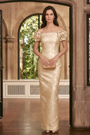 Valeria Off Shoulder Embossed Mother of the Bride Gowns
