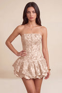 Seraphina Strapless Bubble Ruffle Corset Mini Dress