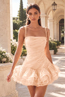 Marigold Multi-Tiered Ruffled Mini Party Dress