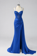 Rosalind Beaded Corset Mermaid Evening Gown