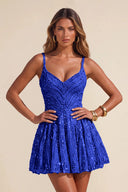 Piper Sequin A-line Mini Homecoming Dress