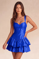 Celeste Tiered Ruffle Mini Homecoming Dress