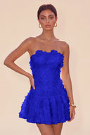 Seraphina 3D Floral Strapless Ruffle Mini Dress
