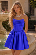 Thea Satin Corset Mini Homecoming Dress