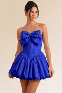 Primrose Bow Strapless Corset Bubble Mini Dress