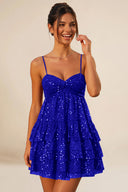 Seraphina Sequin Tiered Mini Homecoming Dress