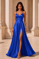 Clara Satin Spaghetti Strap Prom Dress