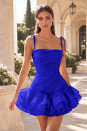 Marigold Multi-Tiered Ruffled Mini Party Dress