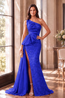 Cassiopeia One-Shoulder Sparkly Mother of the Bride Gowns