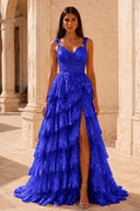 Valeria Lace Tiered Corset Prom Gown