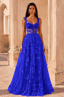Aurora 3D Butterfly Lace Tulle Prom Dress
