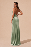 Colette Velvet Halter Backless Bridesmaid Dress