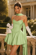 Ophelia Satin Strapless Corset Mini Dress
