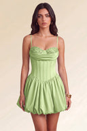 Aurora Beaded Puff Corset Mini Dress