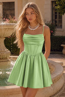 Thea Satin Corset Mini Homecoming Dress