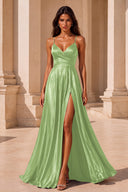 Clara Satin Spaghetti Strap Prom Dress