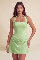 Thea Chiffon Halter Corset Mini Dress