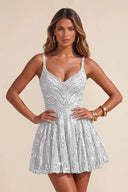 Piper Sequin A-line Mini Homecoming Dress