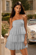 Liora Strapless Tiered Tulle Homecoming Dress