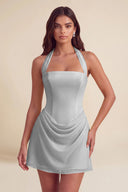 Thea Chiffon Halter Corset Mini Dress