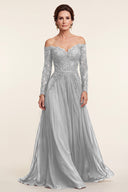Seraphina Off-Shoulder Lace Evening Gown