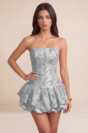 Seraphina Strapless Bubble Ruffle Corset Mini Dress