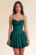 Aurora Beaded Puff Corset Mini Dress