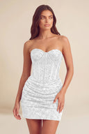 Cleopatra Sequin Strapless Corset Mini Party Dress