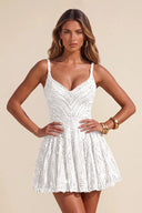 Piper Sequin A-line Mini Homecoming Dress