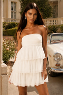 Liora Strapless Tiered Tulle Homecoming Dress