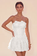 Seraphina 3D Floral Strapless Ruffle Mini Dress