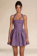 Celestina Jacquard Halter Corset Mini Dress